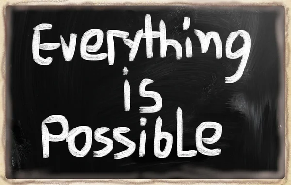 "Everything is possible "handwritten with chalk on a blackboard — стоковое фото