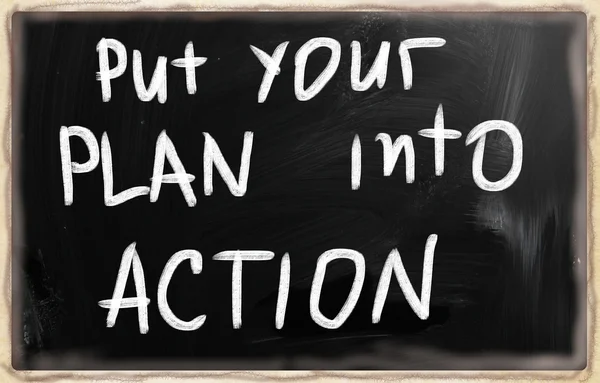 Coloque seu plano em ação — Fotografia de Stock
