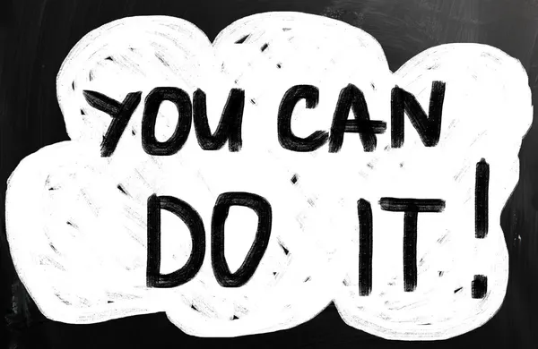 "You can do it" handwritten with white chalk on a blackboard — Stock Photo, Image