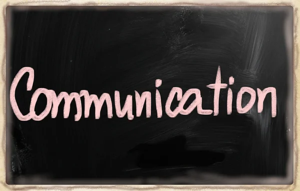 Communication handwritten with chalk on a blackboard — Stock Photo, Image