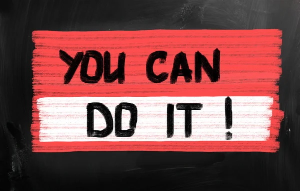 "You can do it" handwritten with chalk on a blackboard — Stock Photo, Image