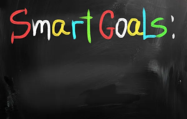 "Smart goals" handwritten with chalk on a blackboard — Stock Photo, Image