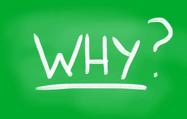 "Why" Handwritten With White Chalk — Stock Photo, Image