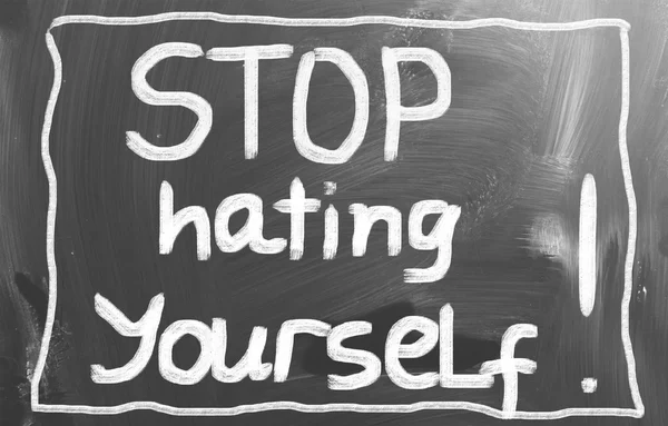 Przestać nienawidzić siebie koncepcja — Zdjęcie stockowe