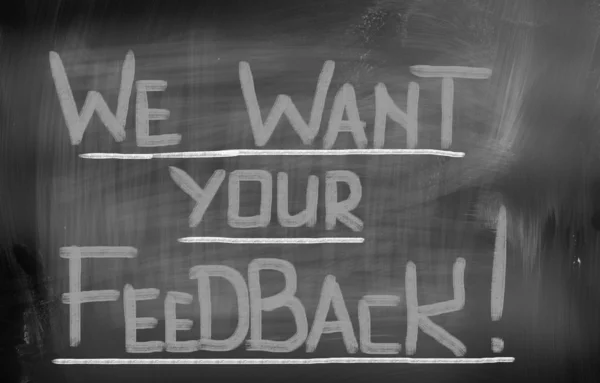 Wij willen uw feedback concept — Stockfoto