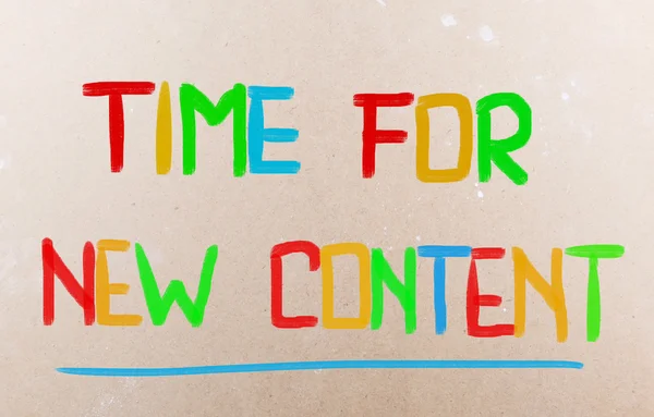 Tiempo para el nuevo concepto de contenido — Foto de Stock