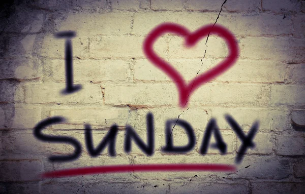 I Love Sunday Concept — Stock Photo, Image