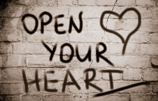 Apri il tuo concetto di cuore — Foto Stock