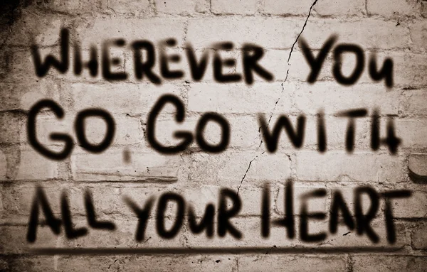 Wherever You Go Go Go With All Your Heart Concept — стоковое фото