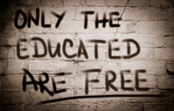 Only The Educated Are Free Concept — Stock Photo, Image