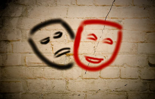 Komedia i tragedia koncepcji teatralnych maski — Zdjęcie stockowe