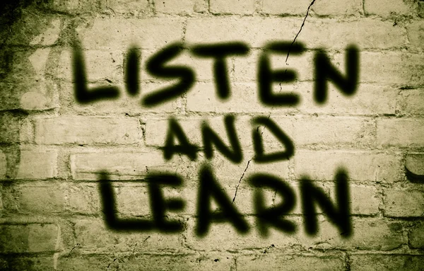 Слухати і вивчати концепцію — стокове фото