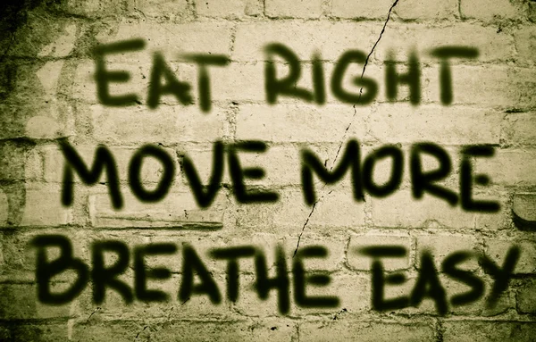 Eat Right Move More Breathe Easy Concept