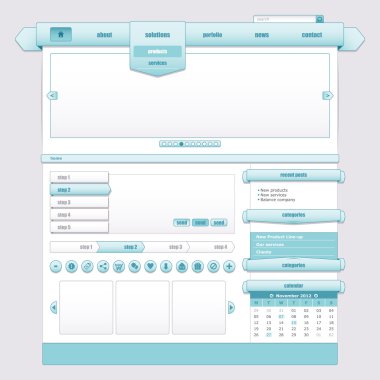 Blue Ice şerit kullanıcı arabirimi öğeleri.