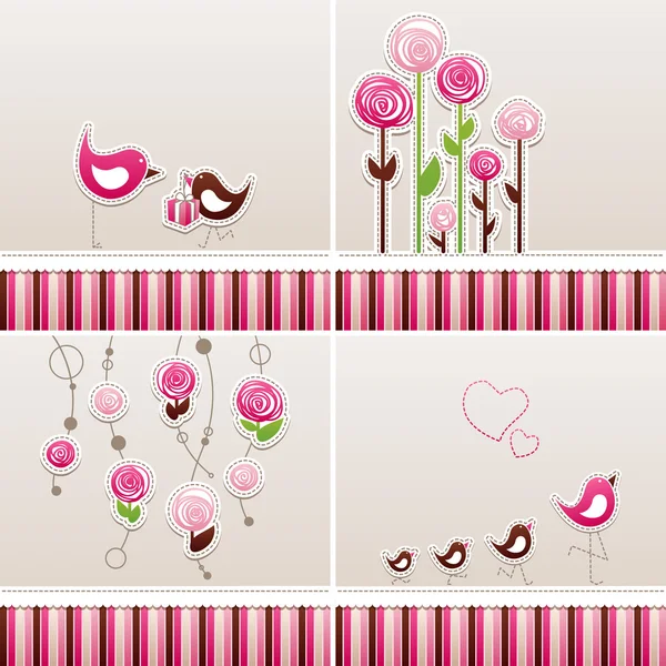 Set of four backgrounds about Mother's Day. — Stock Vector