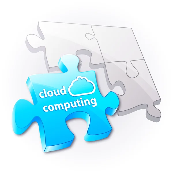 Puzzle: concetto di cloud computing . — Vettoriale Stock