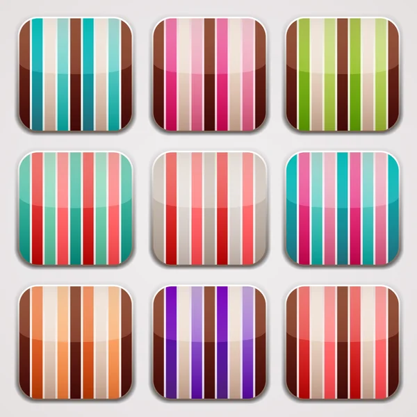 Striped squares. Colorful apps background. — Stock Vector
