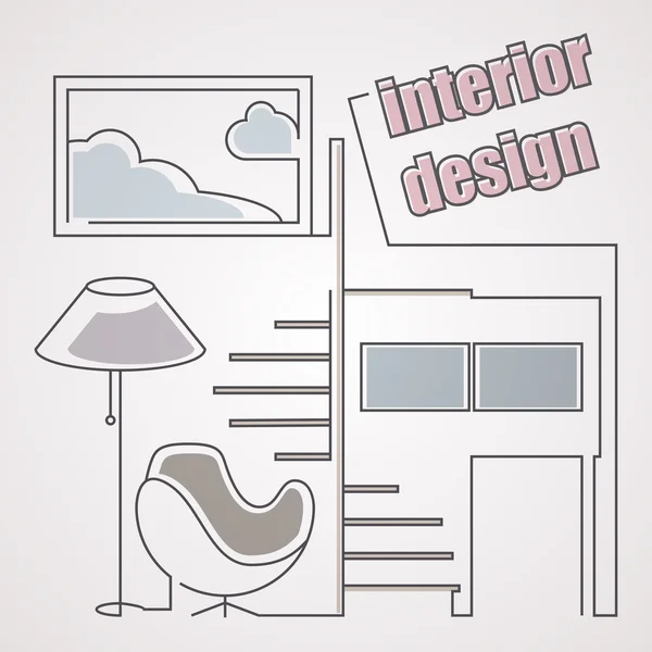 Schetsen. interieur design. — Stockvector