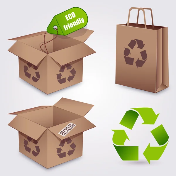 Ensemble de papier recyclé . — Image vectorielle