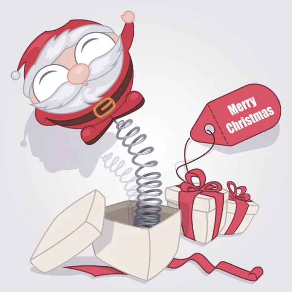 Coffret cadeau surprise avec jouet Père Noël . — Image vectorielle