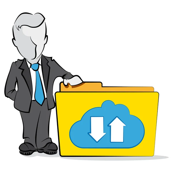 Dossier Homme d'affaires et Cloud Computing . — Image vectorielle