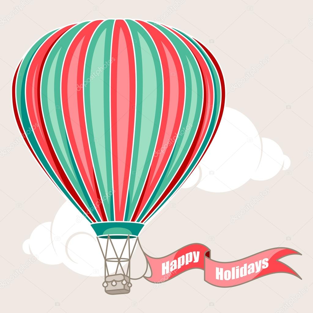 Hot air balloon with banner 
