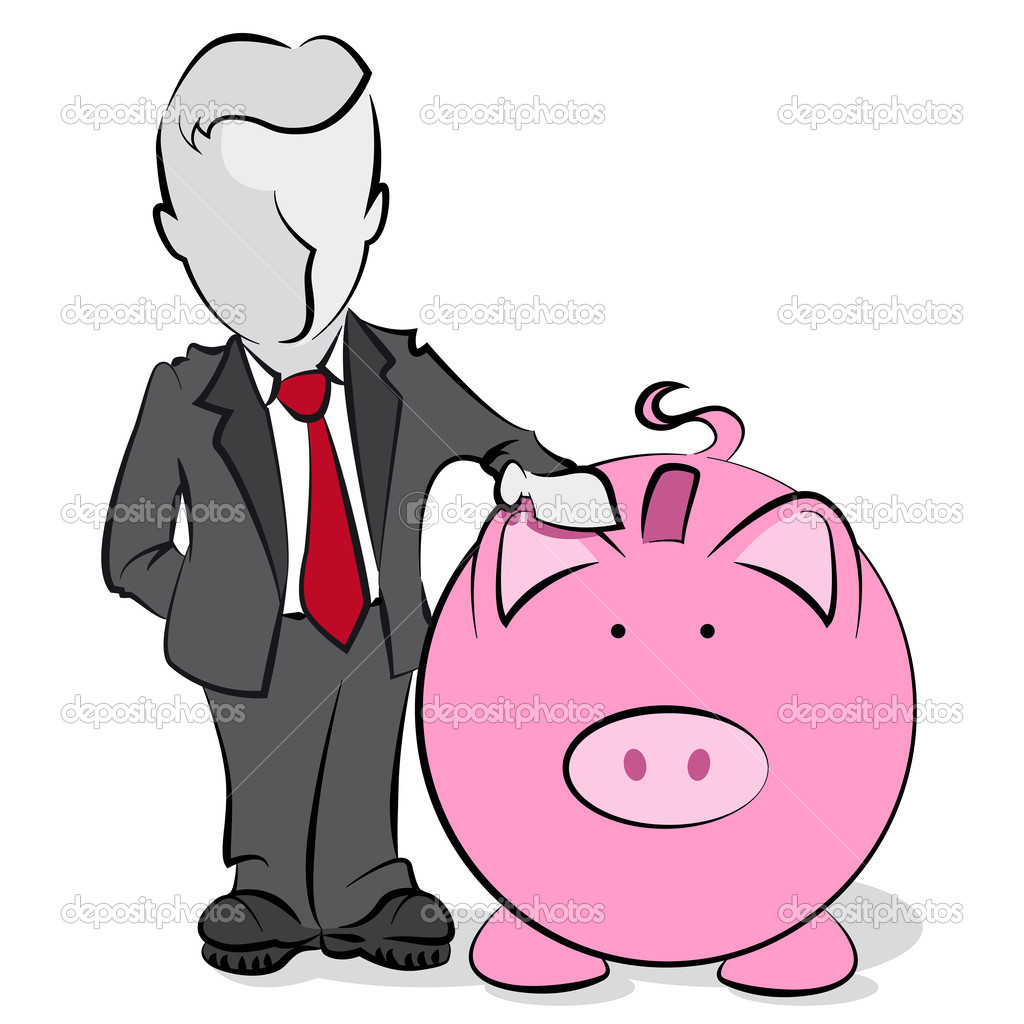 Businessman with piggy bank