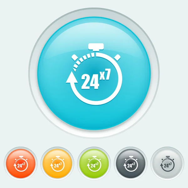 Обслуговування 24 години для кнопок 7 днів — стоковий вектор