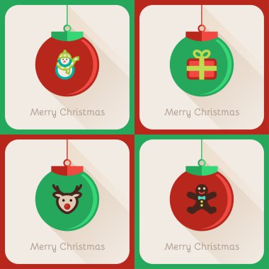 set ı tebrik kartları yılbaşı Ball