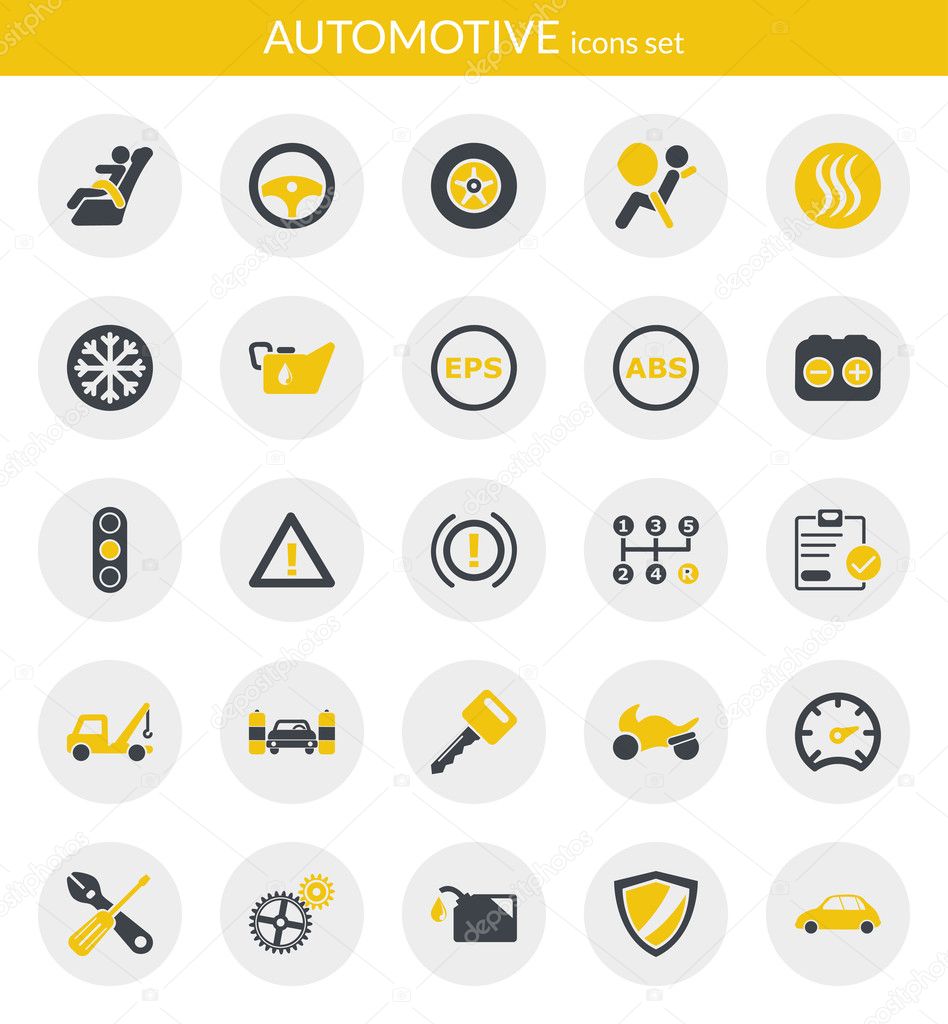 Icons about automotive