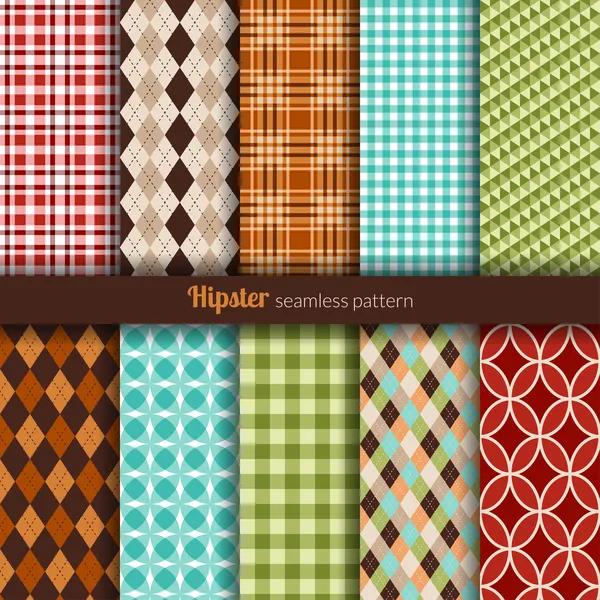 Seamless patterns hipster style — Stock Vector