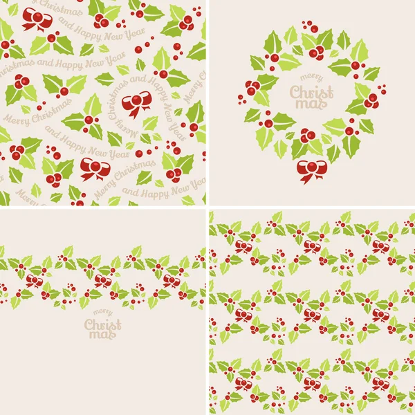 Christmas mistletoe backgrounds — Stock Vector