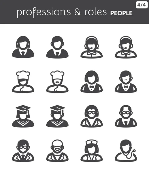 People flat icons. Professions and roles — Stock Vector