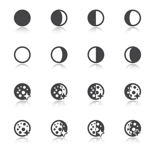 Mondphasen-Symbole — Stockvektor