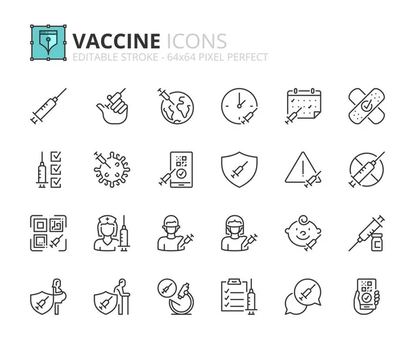 Esbozar Iconos Sobre Vacuna Concepto Ciencia Medicina Contiene Iconos Como — Vector de stock