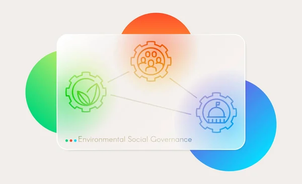 Environmental Social Governance Icons Business Concept Web Page Template Banner — Vettoriale Stock