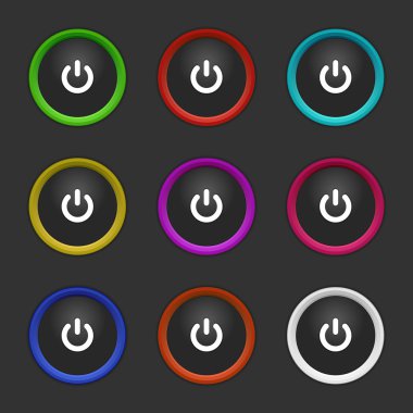 renkli güç düğmesi