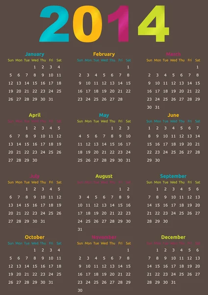 Calendar year template — Stock Vector