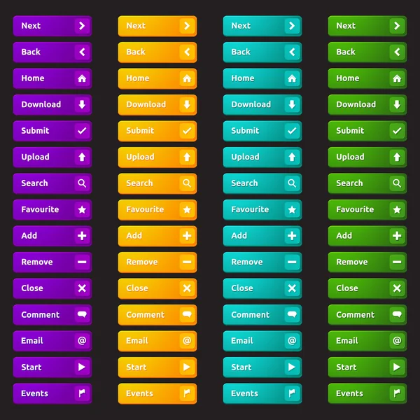 Botões do site com ícone — Vetor de Stock