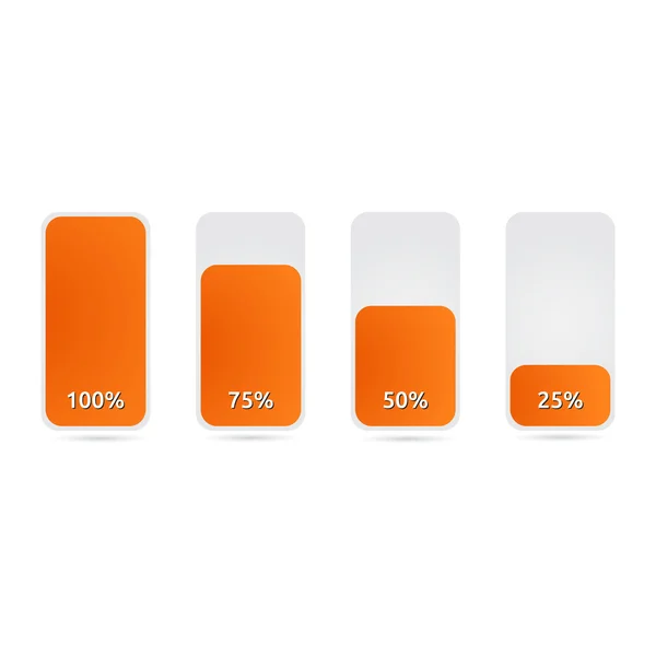 Gráfico estatístico com laranja —  Vetores de Stock