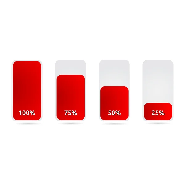 Statistisches Diagramm mit roter Farbe — Stockvektor