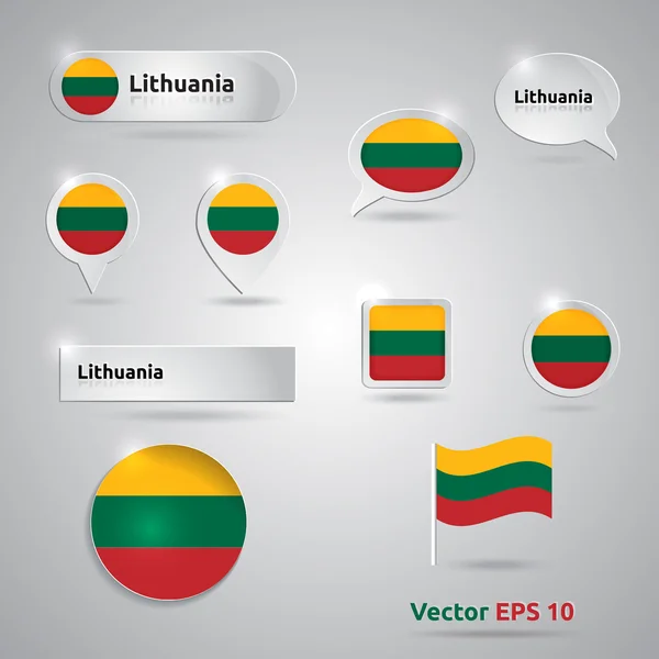 Литва набір іконок прапорів — стоковий вектор