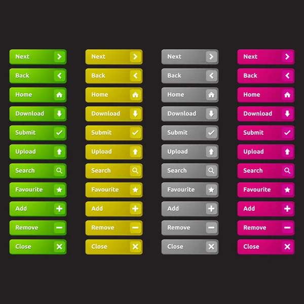 Modèle de boutons Web — Image vectorielle
