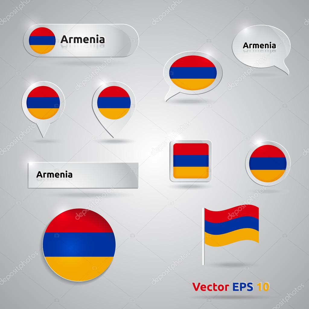 Armenia icon set of flags
