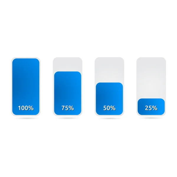 Gráfico estadístico con color azul — Vector de stock