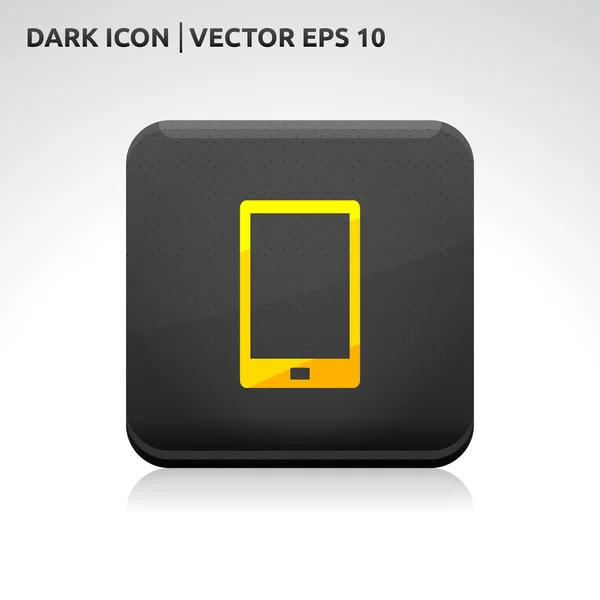 Dispositivo móvil icono de teléfono inteligente oro — Vector de stock