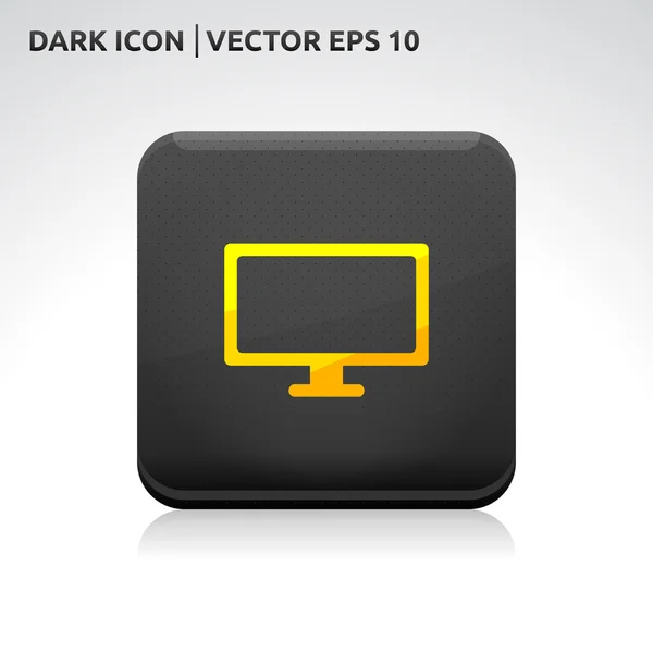 Monitor icono de pantalla oro — Vector de stock