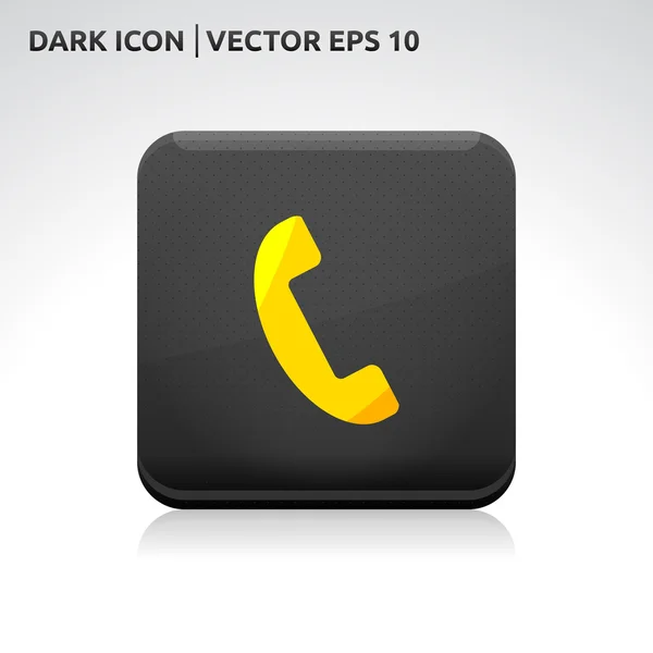 Teléfono icono de oro — Vector de stock