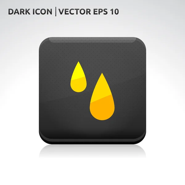Gotas de lluvia icono de oro — Vector de stock