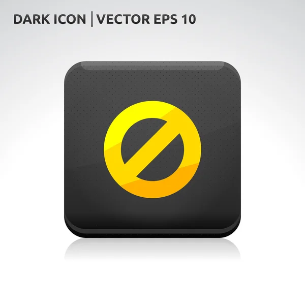 Ban stop icono de oro — Vector de stock